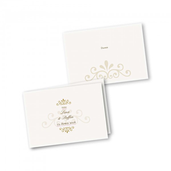 Danksagungskarte – 4-Seiter DIN-A5 Querformat Kartendesign Princess