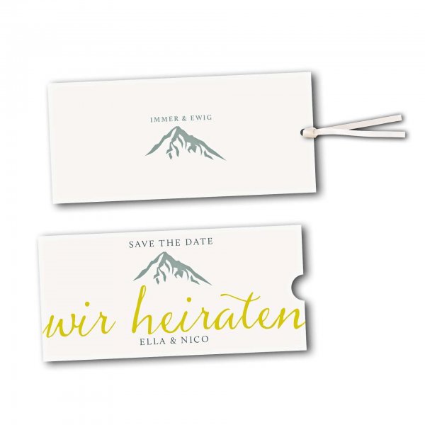 Schuberkarte - Kartendesign Hochzeitsfeier in den Bergen Version 2