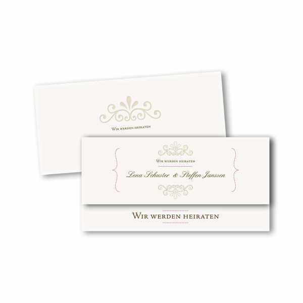 Einladungskarte – asymmetrische Klappkarte DIN-lang im Kartendesign Princess