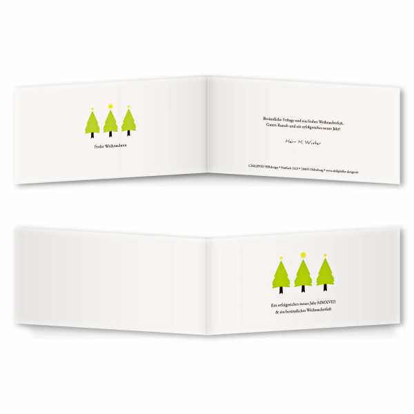Weihnachtskarte – Klappkarte DIN-lang mit Rückenfalz im Kartendesign besinnliche Weihnacht Version 2