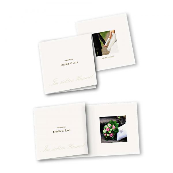 Danksagungskarte – 6-Seiter quadratisch Kartendesign Honeymoon