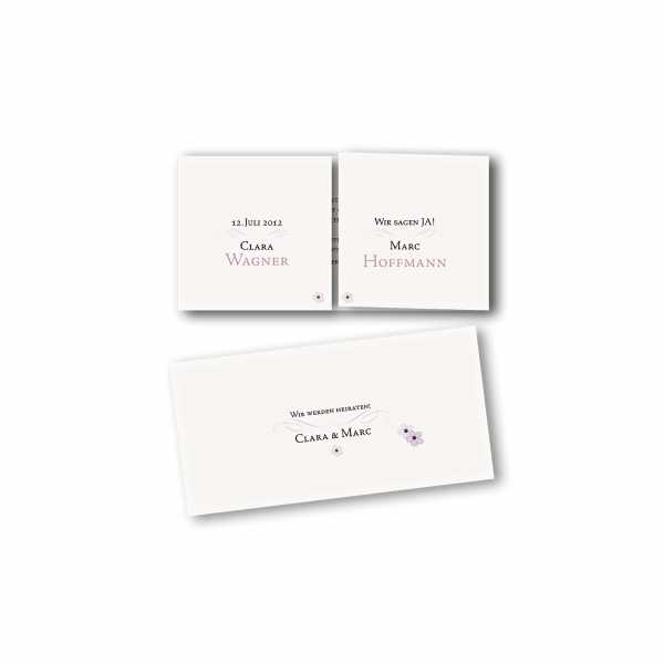 Einladungskarte – Altarfalzkarte DIN-lang im Kartendesign Blütenzauber