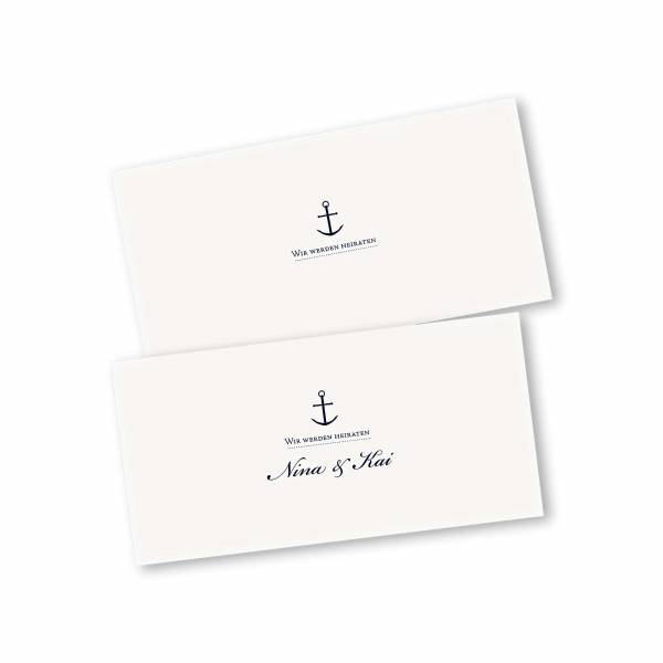 Einladungskarte – 4-Seiter DIN-lang Querformat Kopffalz Kartendesign Maritim