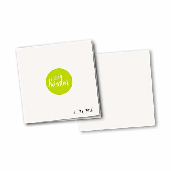 Einladungskarte – 4-Seiter quadratisch Kartendesign Reduzierte Hochzeitskarte mit Kreis