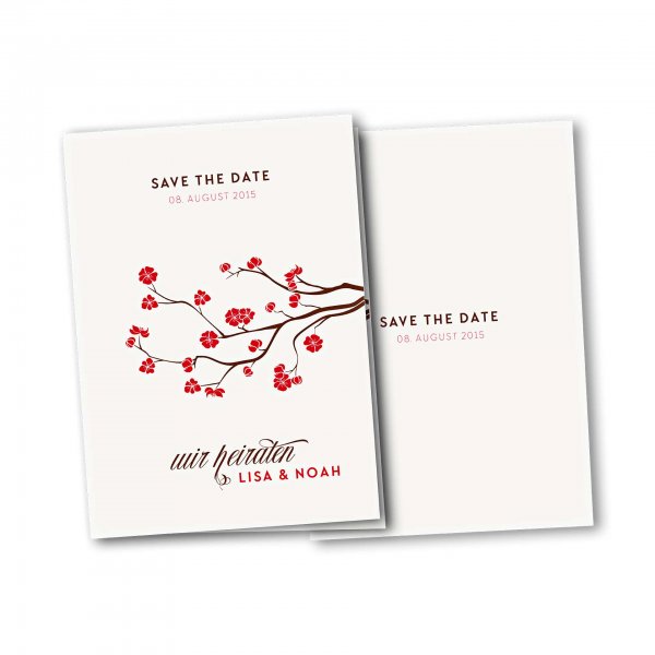 Einladungskarte – 4-Seiter DIN-A5 Kartendesign Baumblüte