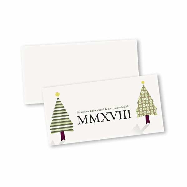 Weihnachtskarte – Klappkarte DIN-lang mit Kopffalz im Kartendesign MMVIII