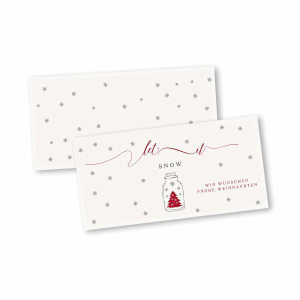 Weihnachtskarte – Klappkarte DIN-lang mit Kopffalz im Kartendesign Snow Version 1