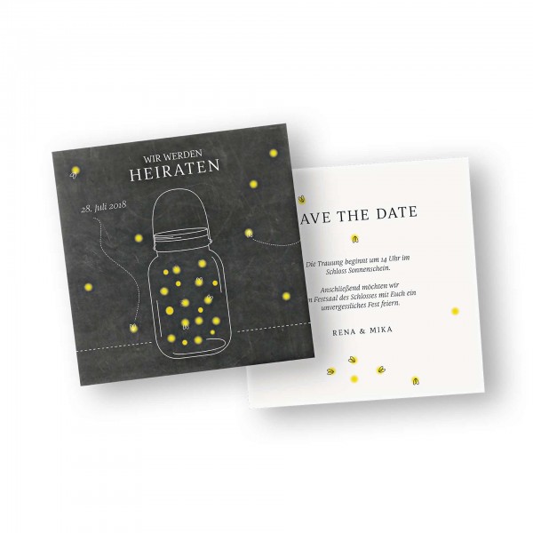 Save the Date Karte – 2-Seiter flache Karte quadratisch mit dem Kartendesign Gartenfest