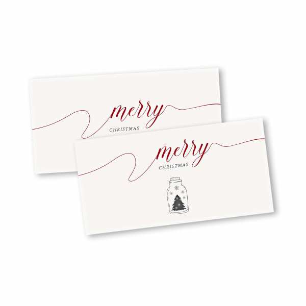 Weihnachtskarte – Klappkarte DIN-lang mit Kopffalz im Kartendesign Kleiner Weihnachtsbaum im Glas