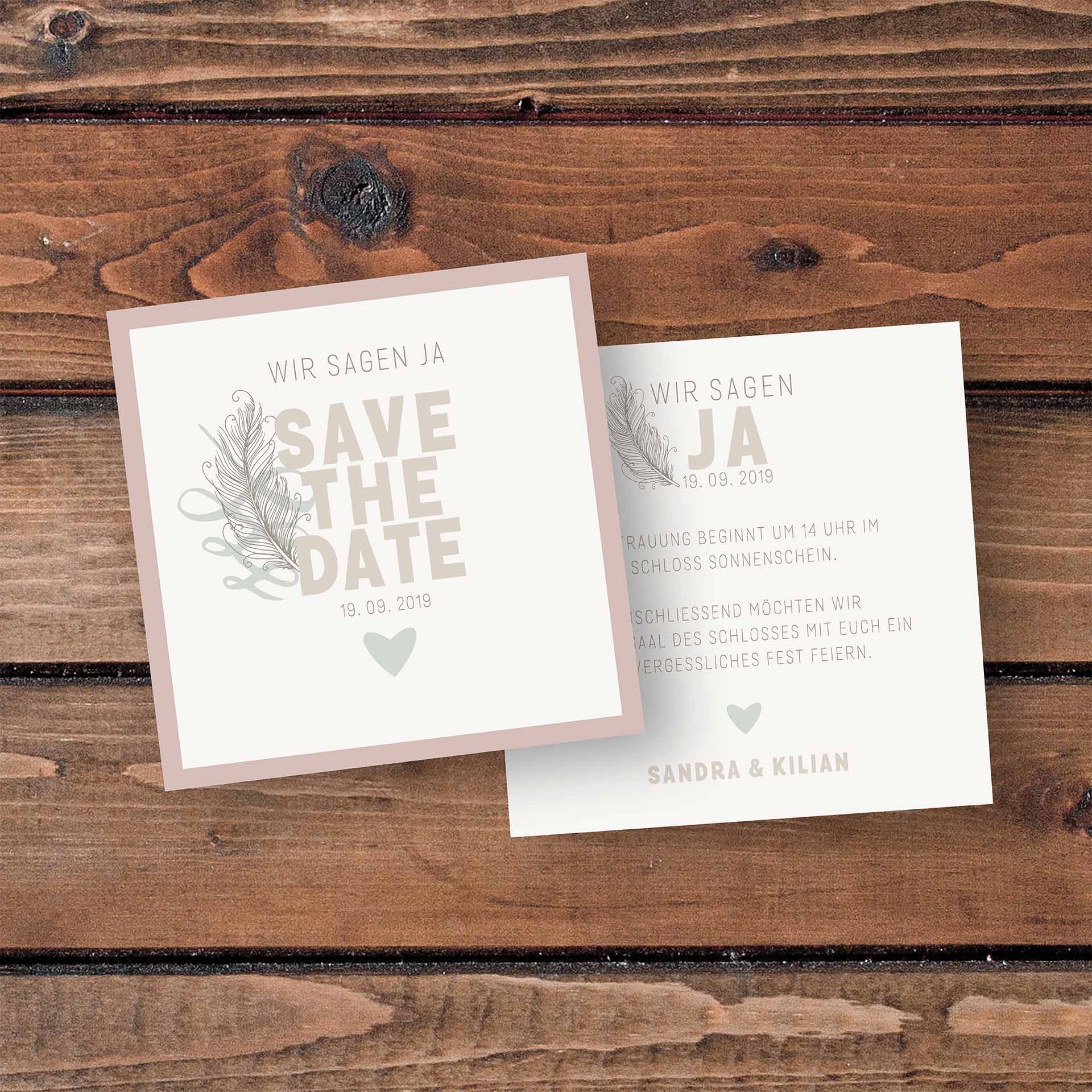 SavetheDate Karten Save the Date - Feder