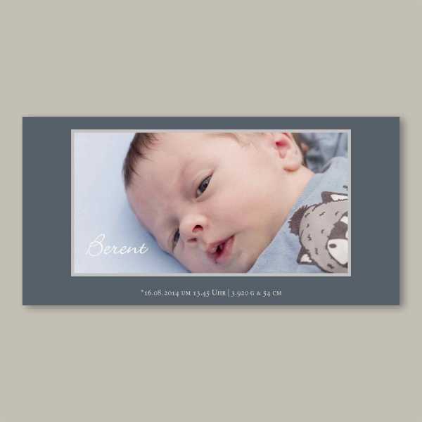 Geburtskarte – Klappkarte – 4-Seiter Klappkarte zur Geburt in der Größe DIN-lang Querformat mit dem Design Berent
