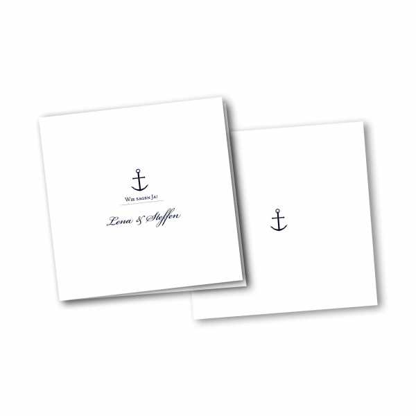 Einladungskarte – 4-Seiter quadratisch Kartendesign Maritim