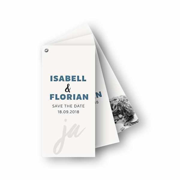Einladungskarten – Fächerkarte – 3-Blätter Fächerkarte in der Größe DIN-lang Hochformat mit dem Design einfach JA