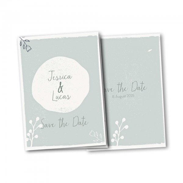 Einladungskarte – 4-Seiter DIN-A5 Kartendesign Retro Hochzeit