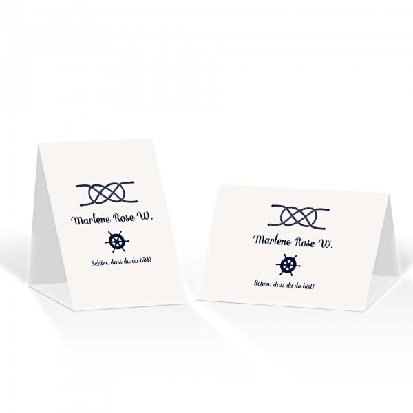Platzkarte Aufsteller A6 – Kartendesign Kreuzknoten - Steuerrad zur Hochzeit