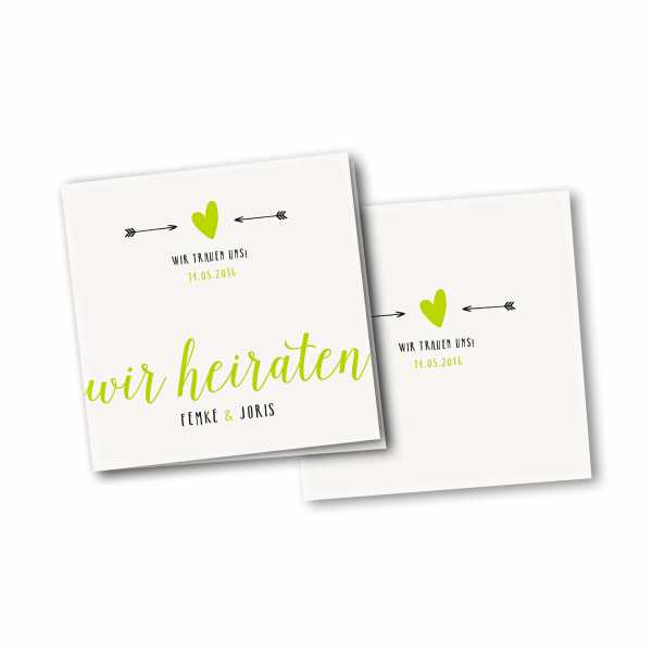 Einladungskarte – 4-Seiter quadratisch Kartendesign Amor trifft Version 2