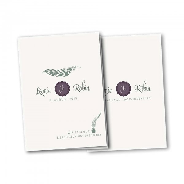 Einladungskarte – 4-Seiter DIN-A5 Kartendesign Die Liebe besiegeln